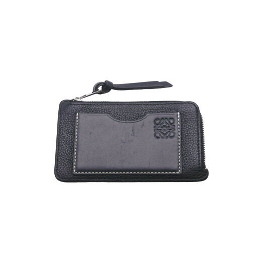 Loewe Card Wallet Black Coin Holder Grained Calfskin Loewe Card Wallet Black Coin Holder Grained Calfskin
